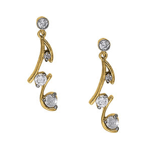 14K White Gold Round Diamond Fashion Earrings