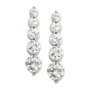 Round Diamond Journey Earring Set