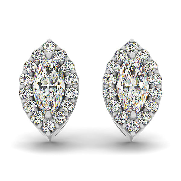 Diamond Halo Round Earrings