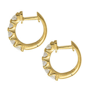 Platinum Diamond Hoop Earrings | 1 CT Total