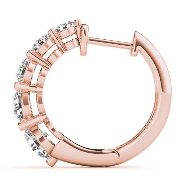 Rose Gold Diamond Journey Earrings | 14K Fine Jewelry