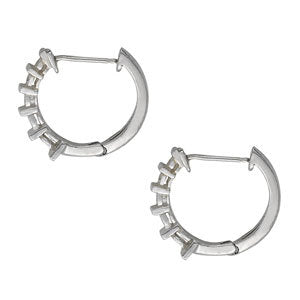 14K White Gold Round Diamond Fashion Earring Set