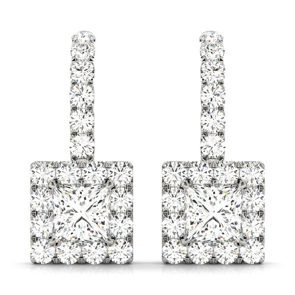 Platinum 7/8 ct Diamond Halo Stud Earrings