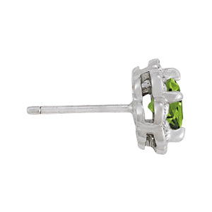 18K White Gold Round Diamond Halo Earrings