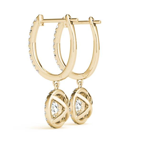 18K Yellow Gold 1ct Diamond Halo Stud Earrings