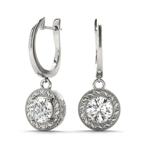 14K White Gold 0.5 ct Round Diamond Stud Earrings