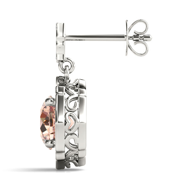 18K White Gold Round Diamond Fashion Earrings