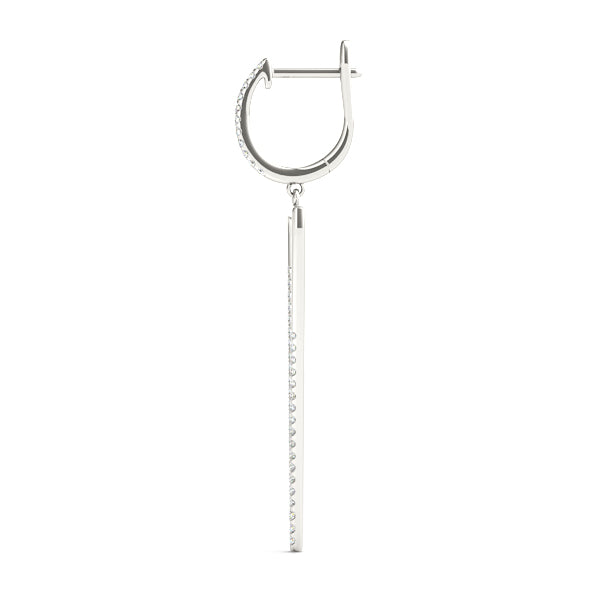 18K White Gold Round Diamond Fashion Earrings