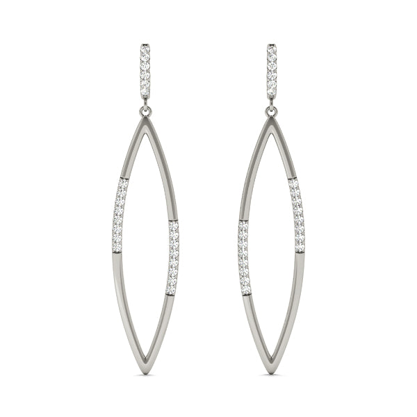 14K White Gold Diamond Fashion Earrings