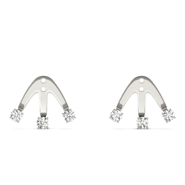Round Diamond 3-Stone Earring Jackets