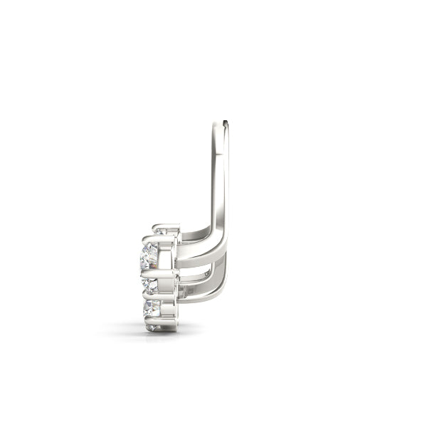 Platinum White Diamond Fashion Earring Jackets