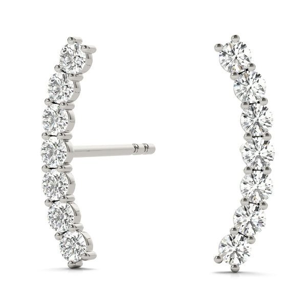18K White Gold Diamond Fashion Earrings