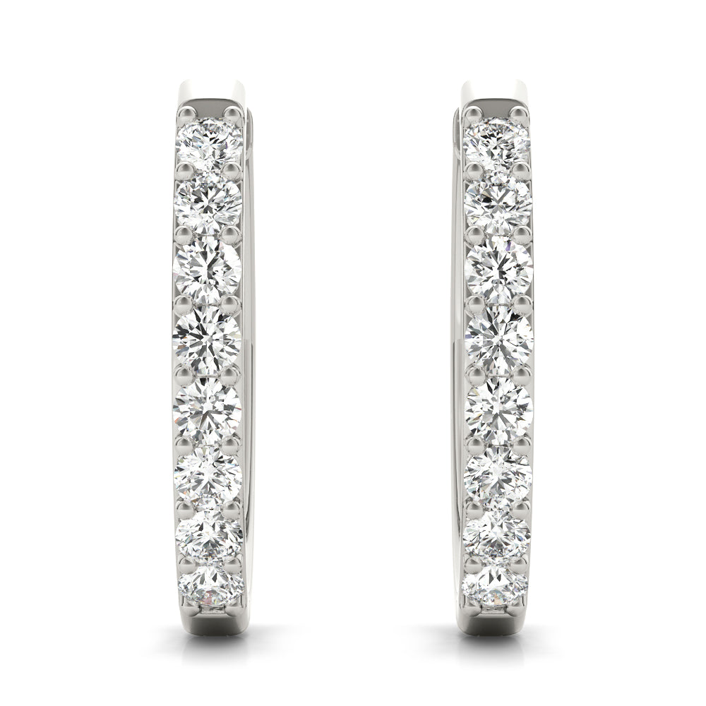 Platinum Diamond Accent Hoop Earrings