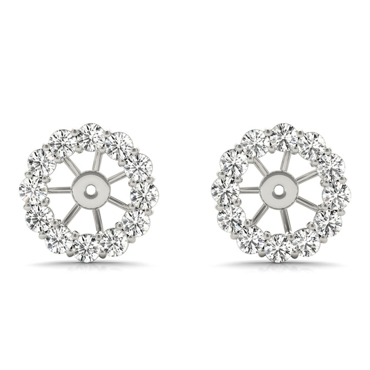 14K White Gold Round Diamond Fashion Earrings