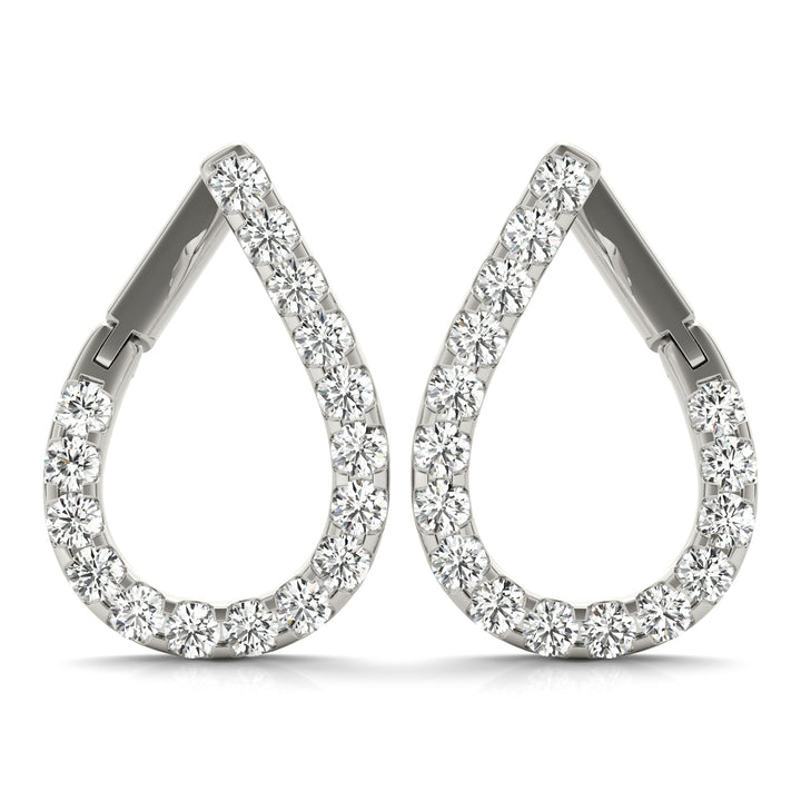 Platinum Round Diamond Fashion Drop Earrings