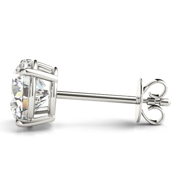 Platinum 0.375ct Round Diamond Stud Earrings