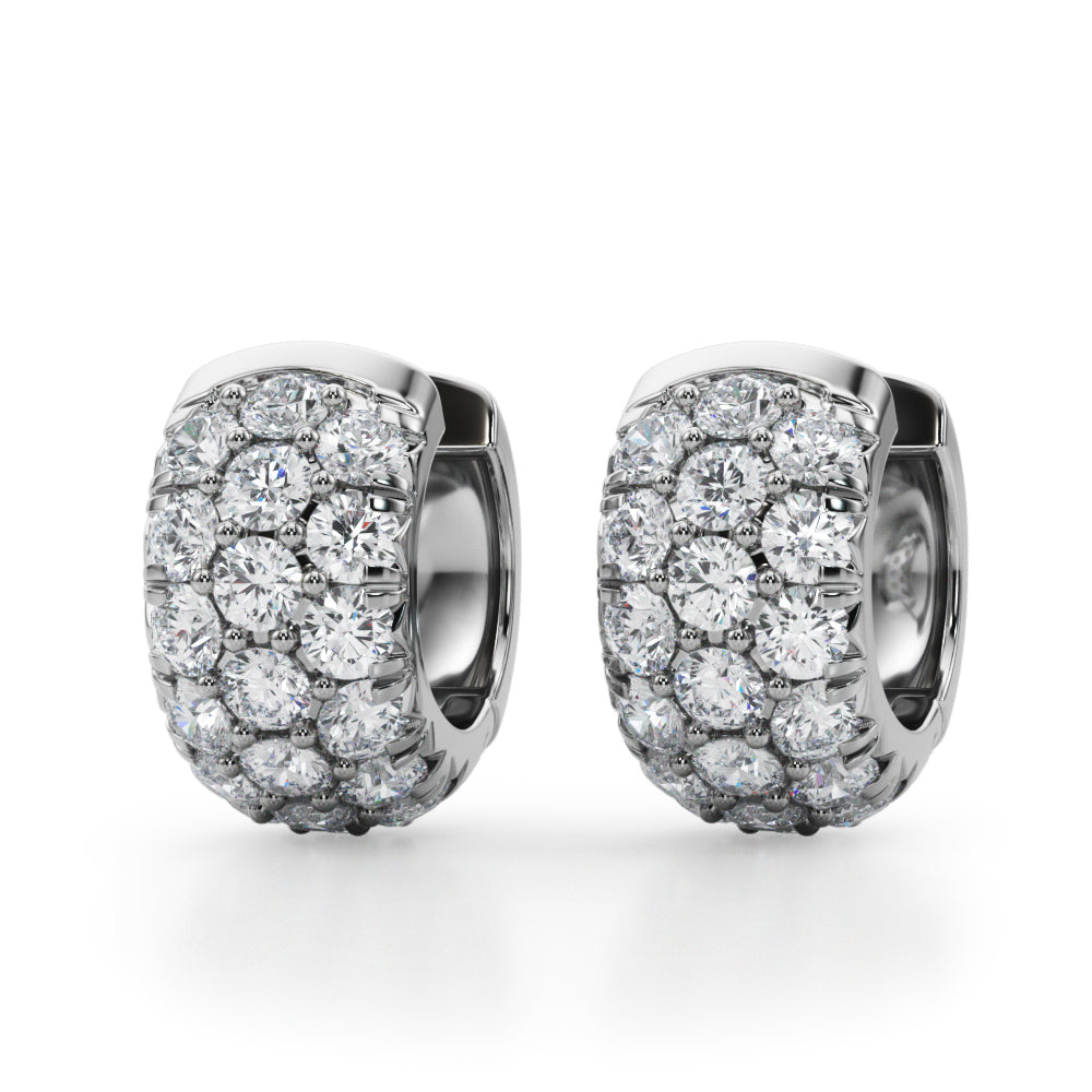 Platinum Diamond Huggie Earrings | 1.5 ctw
