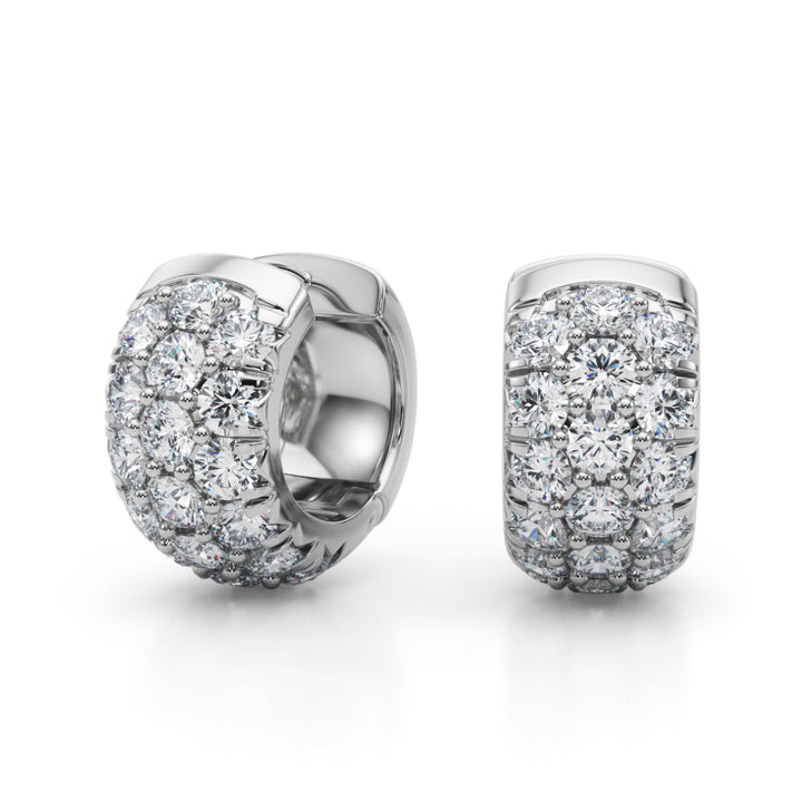 Platinum Diamond Huggie Earrings | 1.5 ctw