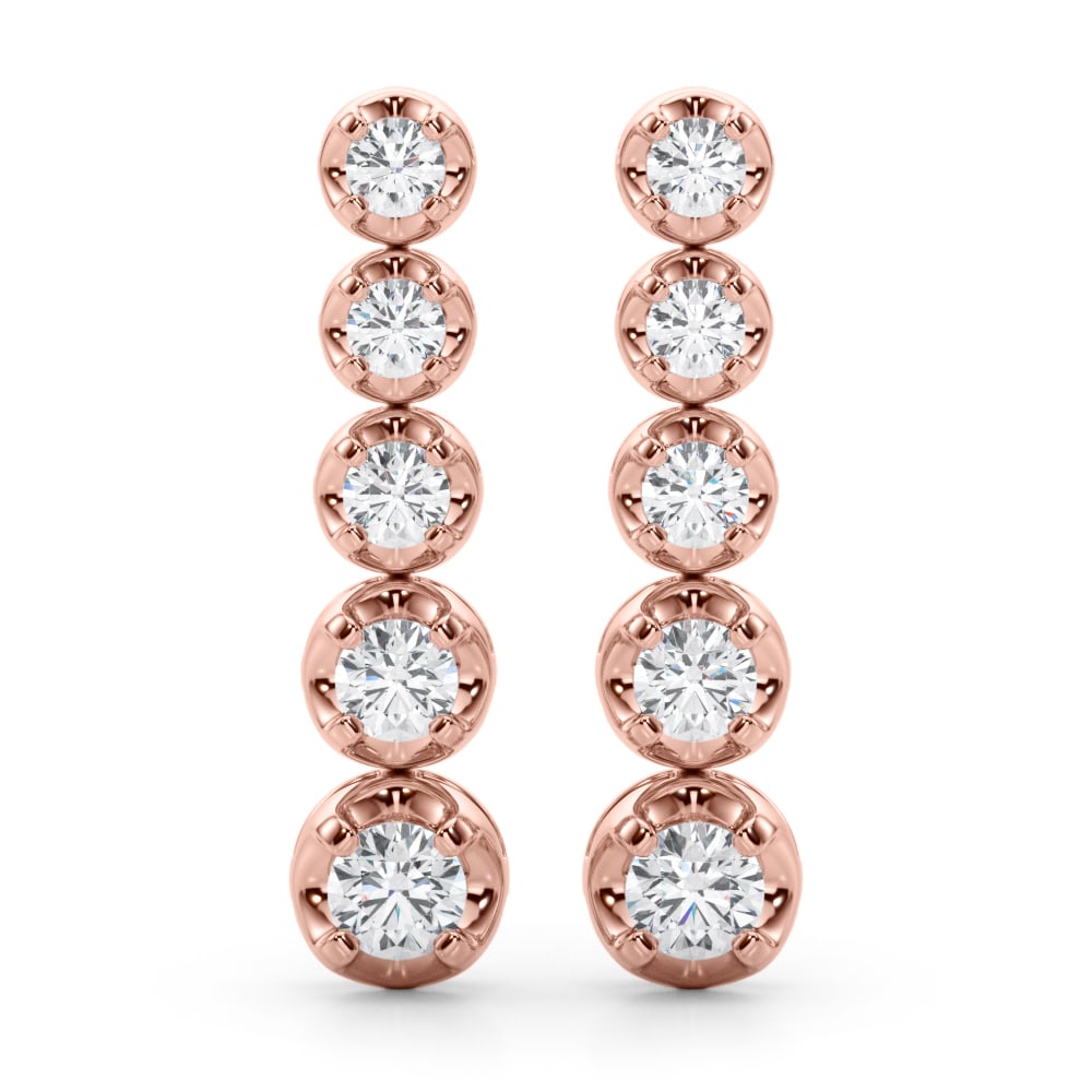 18K Rose Gold 3/8 ct tw New Style Diamond Earring