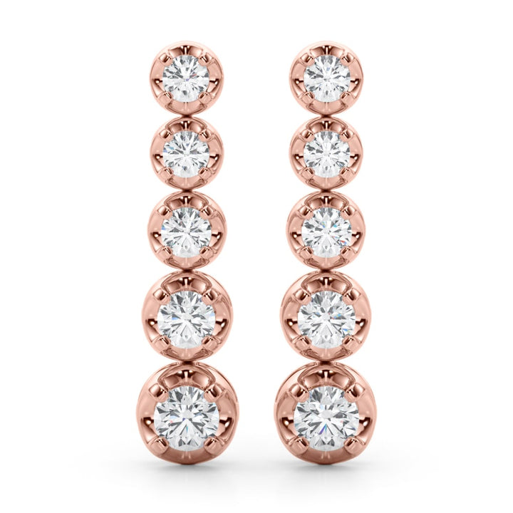 18K Rose Gold 3/8 ct tw New Style Diamond Earring