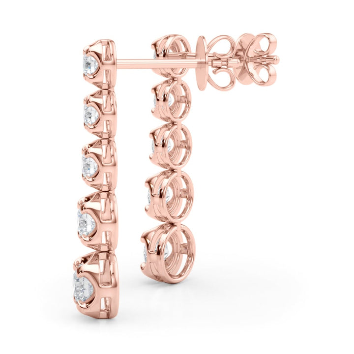 14K Rose Gold 3/8 ct tw New Style Diamond Earring