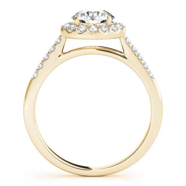 14K Yellow Gold 1 CT Diamond Halo Engagement Ring