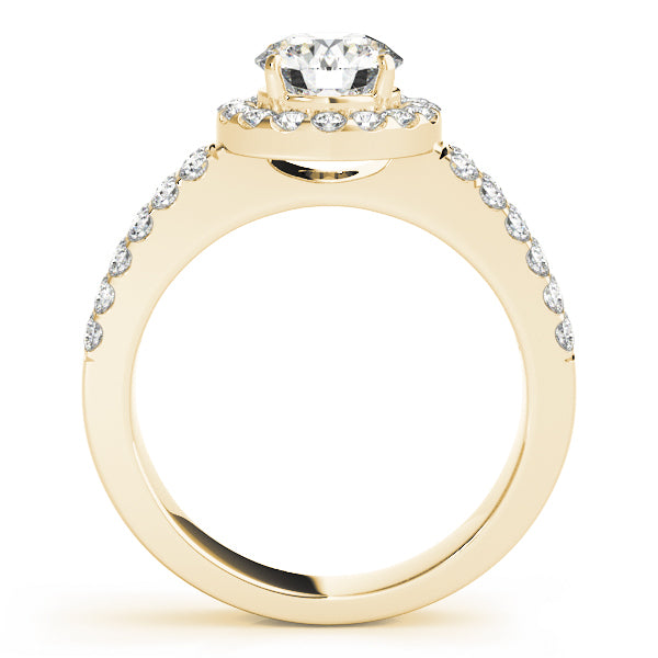 14K Yellow Gold 1 ct Diamond Halo Engagement Ring