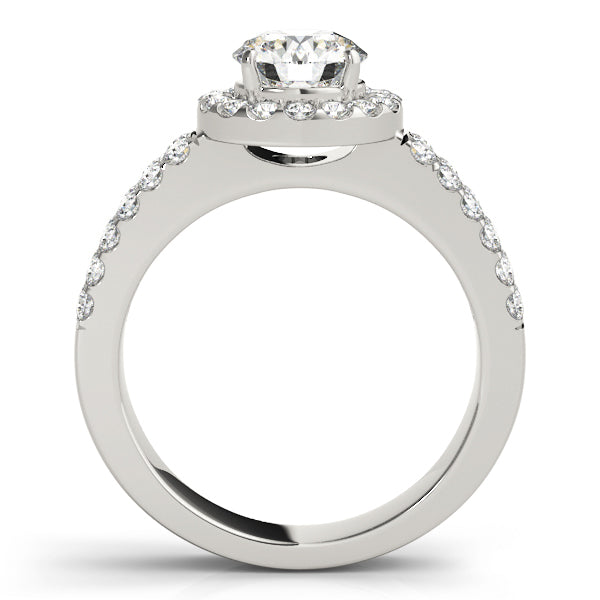 14K White Gold 1 CT Diamond Halo Engagement Ring