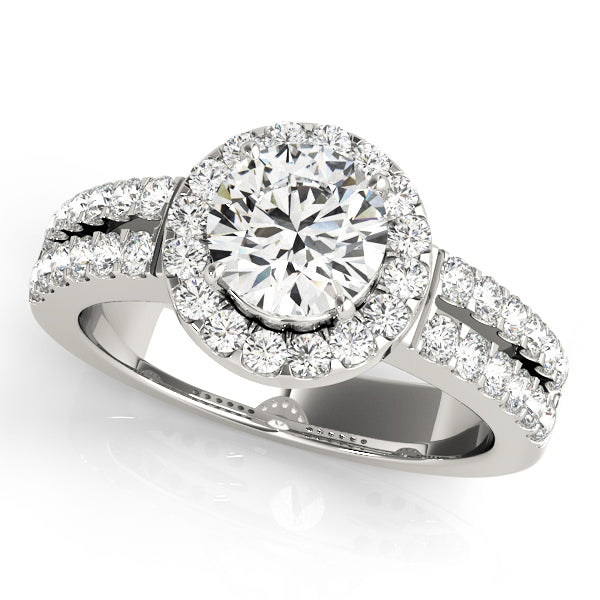 14K White Gold 1 CT Diamond Halo Engagement Ring