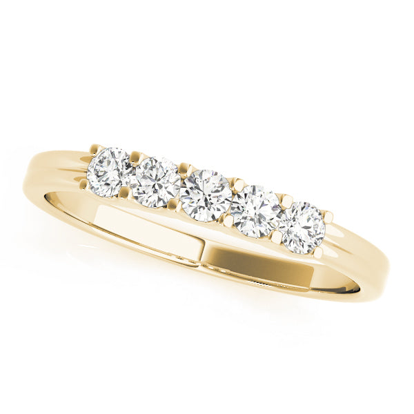 18K Yellow Gold 5-Diamond Wedding Ring
