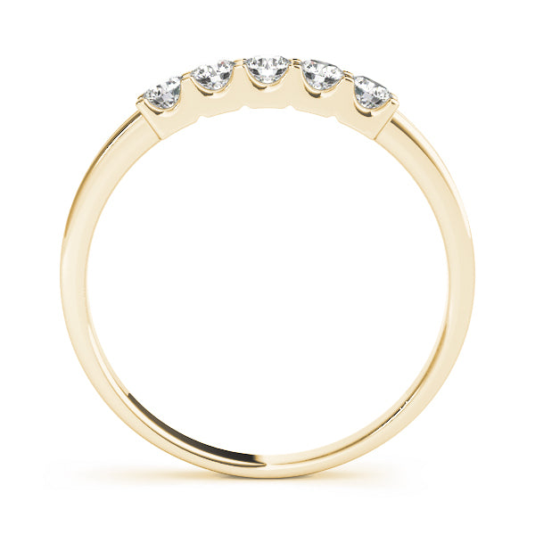18K Yellow Gold 5-Diamond Wedding Ring