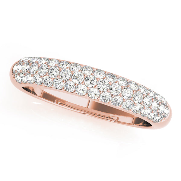 14K Rose Gold Pave Diamond Wedding Ring