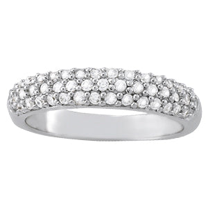 18K White Gold Pave Diamond Wedding Band