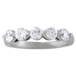18K White Gold 5-Stone Diamond Wedding Ring