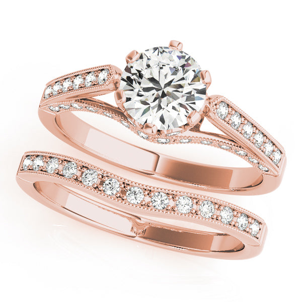 18K Rose Gold 1 CT Diamond Engagement Ring