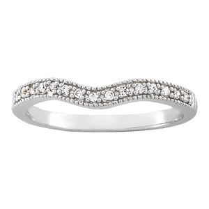 18K White Gold 1/8 ctw Diamond Wedding Band