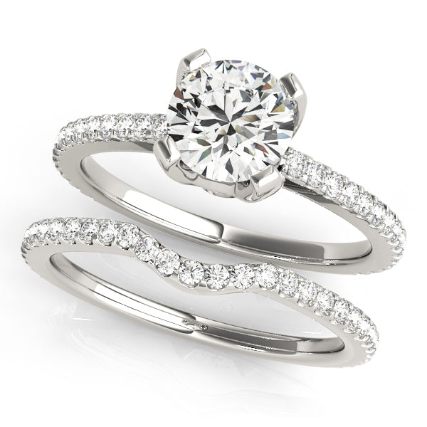 Round Diamond Single Row Engagement Ring