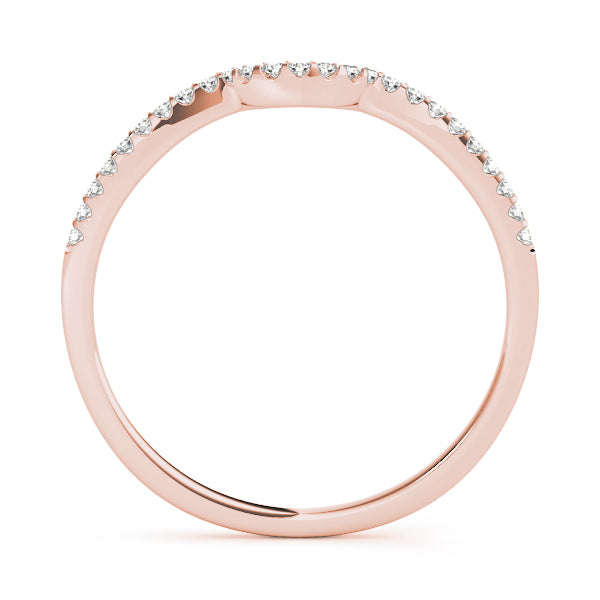 Rose Gold 0.1 CT Diamond Wedding Band