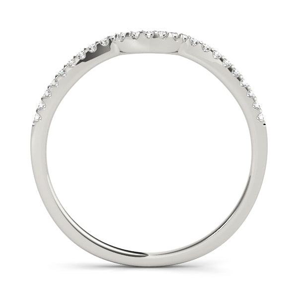 14K White Gold 0.10 CT Diamond Wedding Band