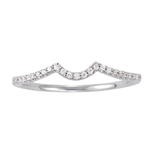14K White Gold 0.10 CT Diamond Wedding Band