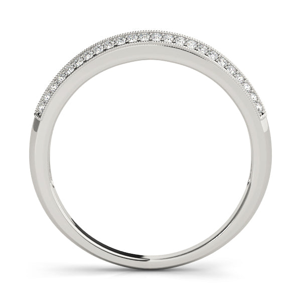 14K White Gold Pave Diamond Wedding Ring