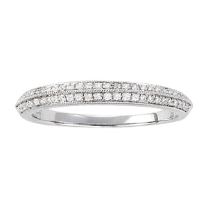 Platinum Pave Diamond Wedding Ring - 1/5 ct tw