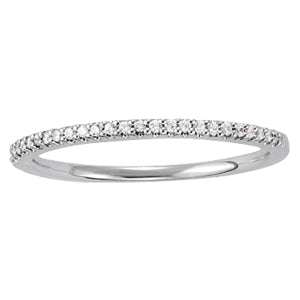 18K White Gold 0.1 CT Diamond Wedding Band