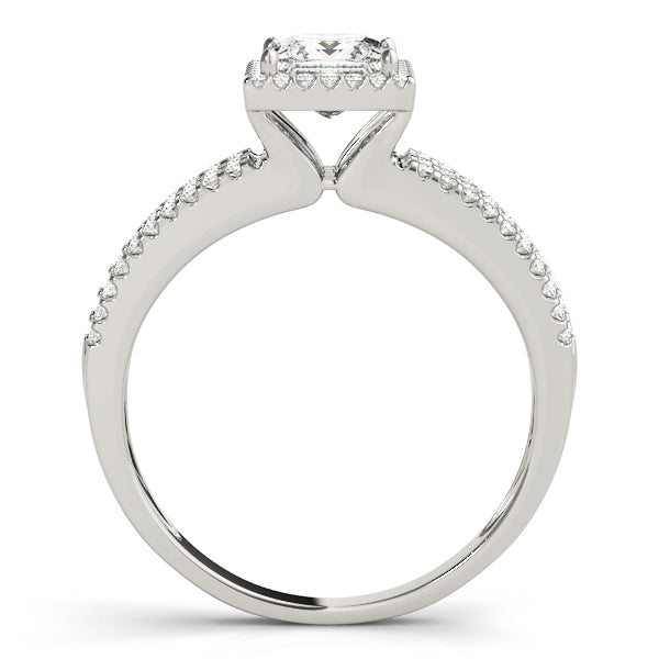18K White Gold 1.25ctw Diamond Halo Engagement Ring