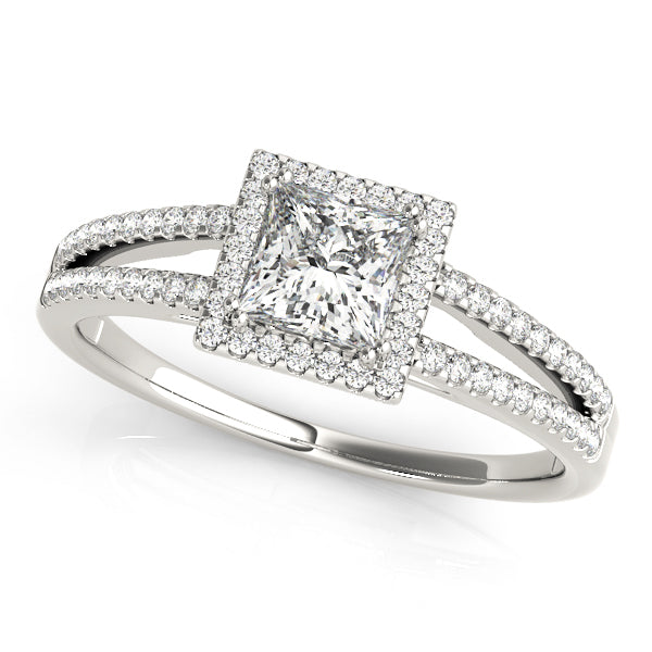 14K White Gold 1 CT Diamond Halo Engagement Ring