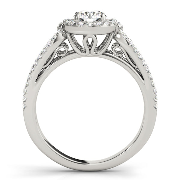 14K White Gold Round Diamond Engagement Ring