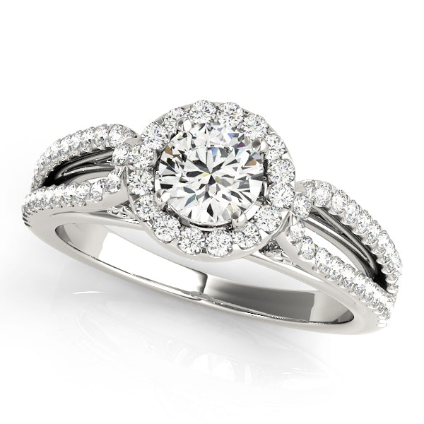 18K White Gold Round Diamond Engagement Ring