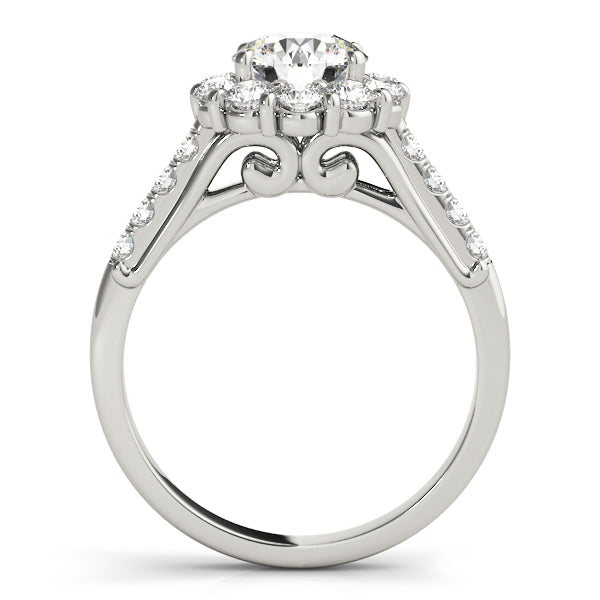 18K White Gold 1.88 ct Round Diamond Halo Ring