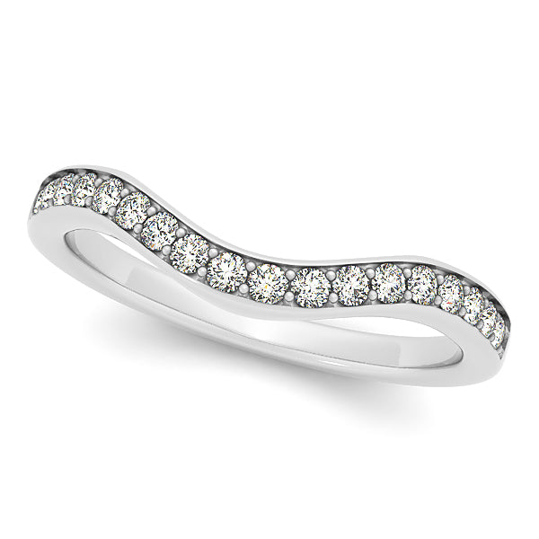 14K White Gold Round Diamond Wedding Ring
