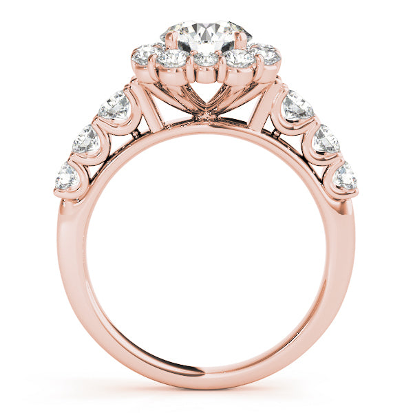 18K Rose Gold 2 CT Diamond Halo Engagement Ring